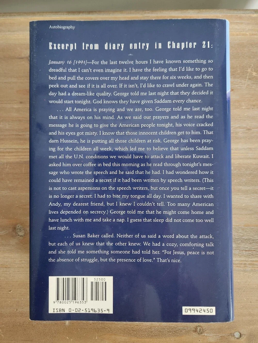 Barbara Bush Signed A Memoir 1994 1st Edition Hardcover First Lady Autobiography
